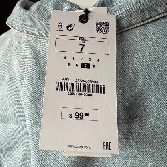 ZARA DENIM JACKET SHIRTGOOD AMERICAN COLLECTION2553/066